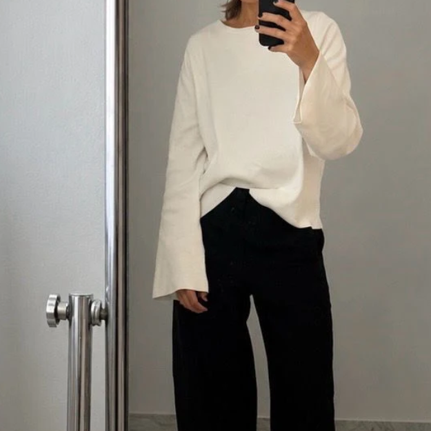 Sudadera de canalé oversize para mujer | A Basic Brand