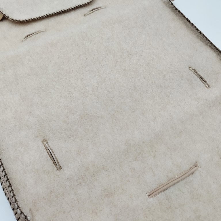 Wollen Voetenzak Baby voor Kinderwagen & Buggy | Bakigo Felted donkere stiksel