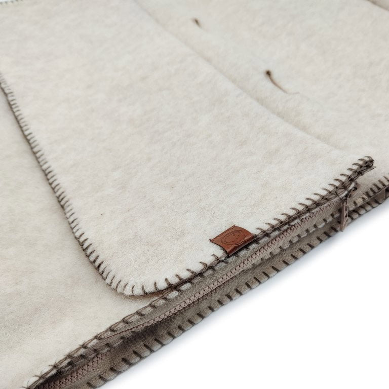 Wollen Voetenzak Baby voor Kinderwagen & Buggy | Bakigo Felted donkere stiksel