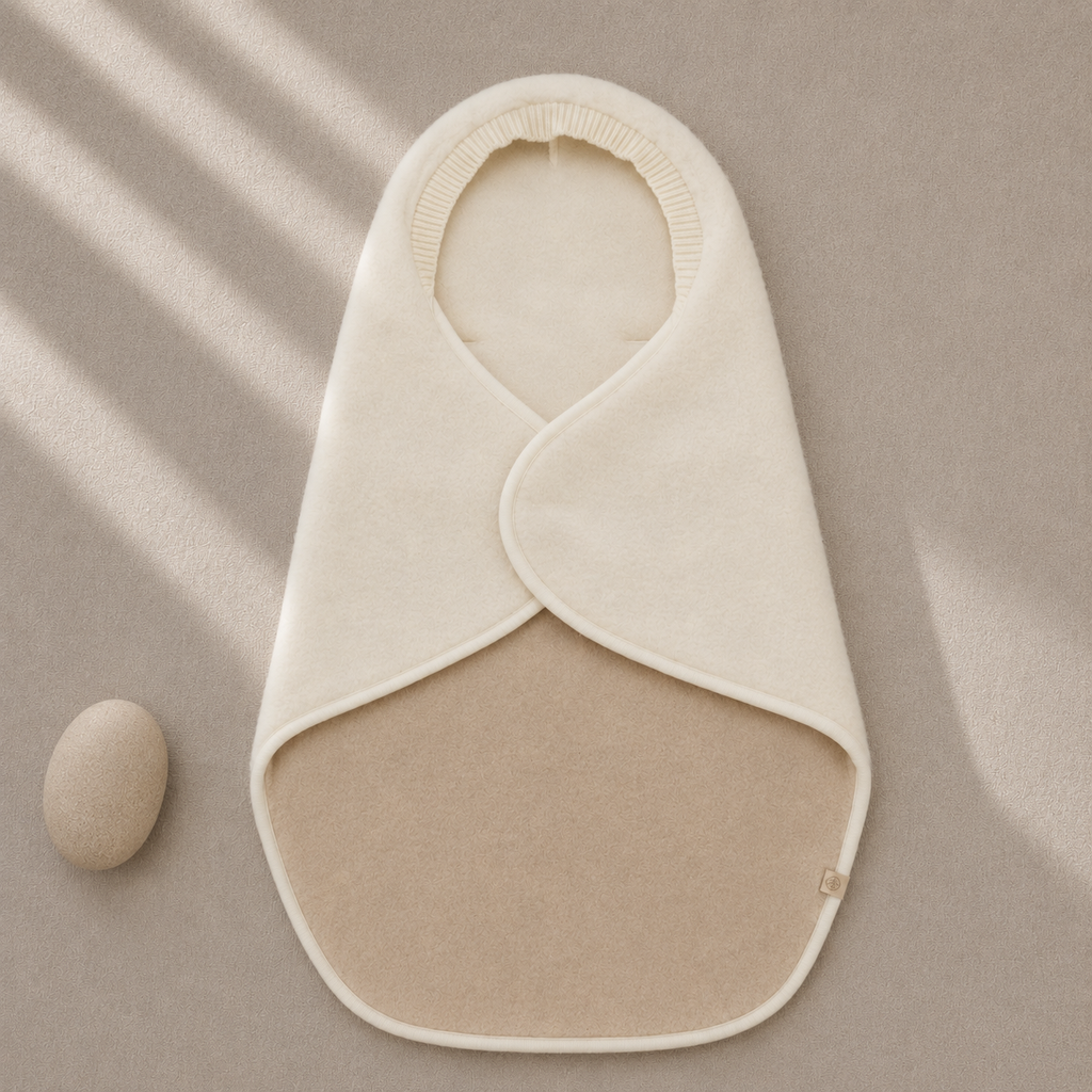 Wollen Omslagdoek Baby voor Maxi-Cosi & Kinderwagen | Wingy Thumbled duo