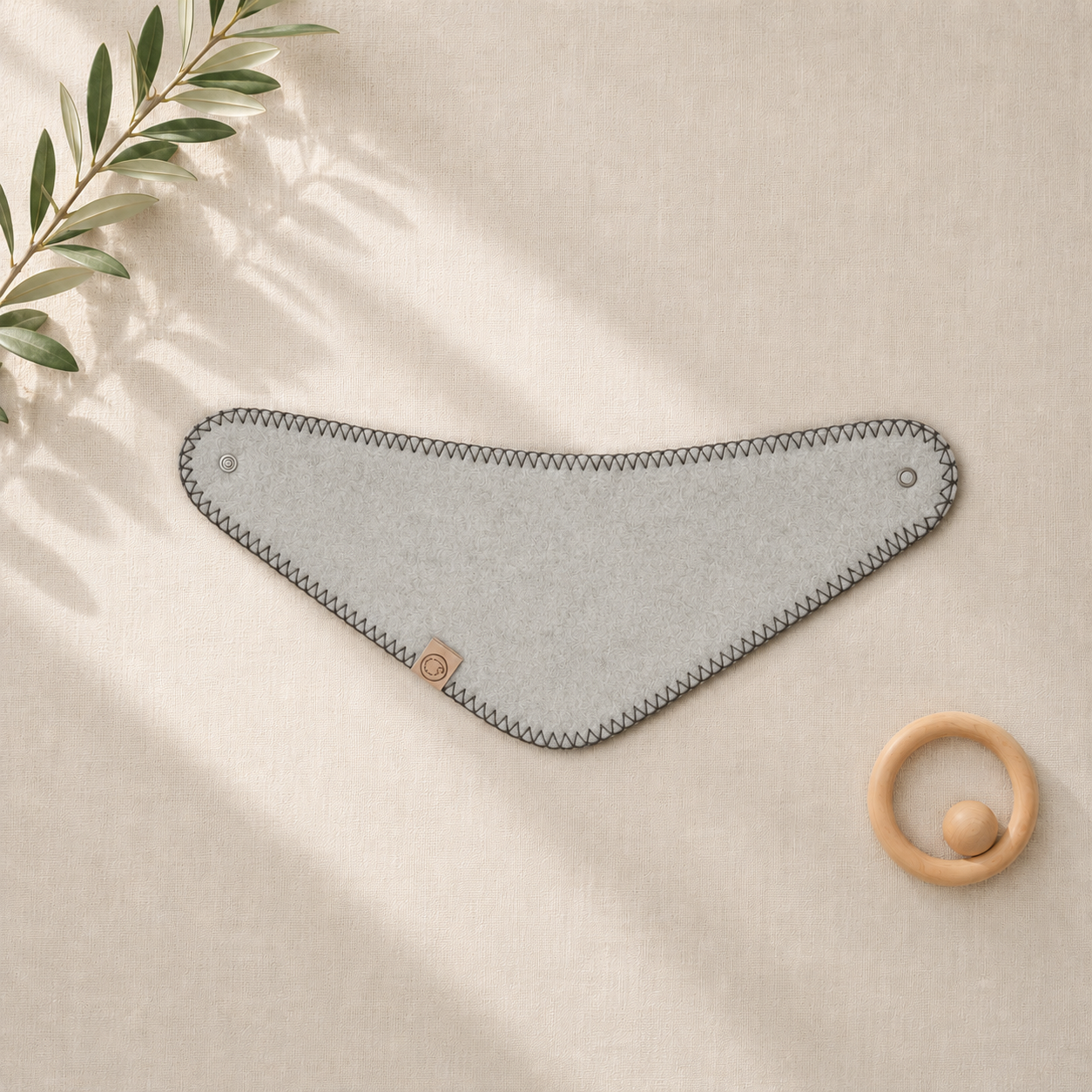 Wollen Babysjaal | Felted Beige donkere stiksel