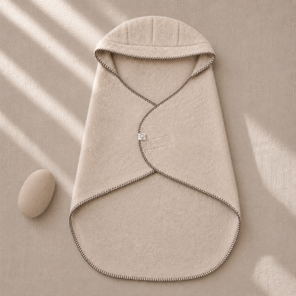 Wollen Omslagdoek Baby voor Maxi-Cosi & Kinderwagen | Wingy Felted donkere stiksel