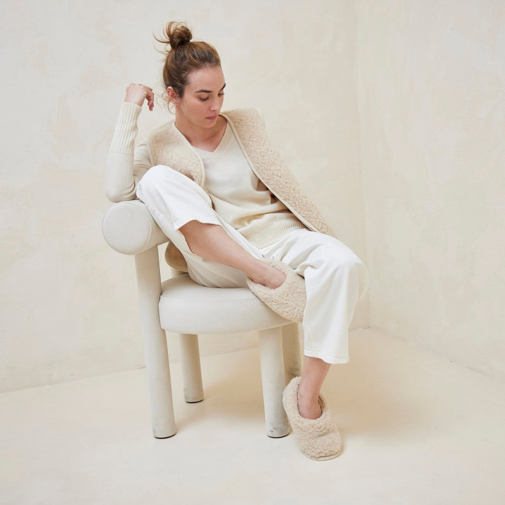 Wollen Sloffen voor Dames – Zuiver Scheerwol | A Basic Brand