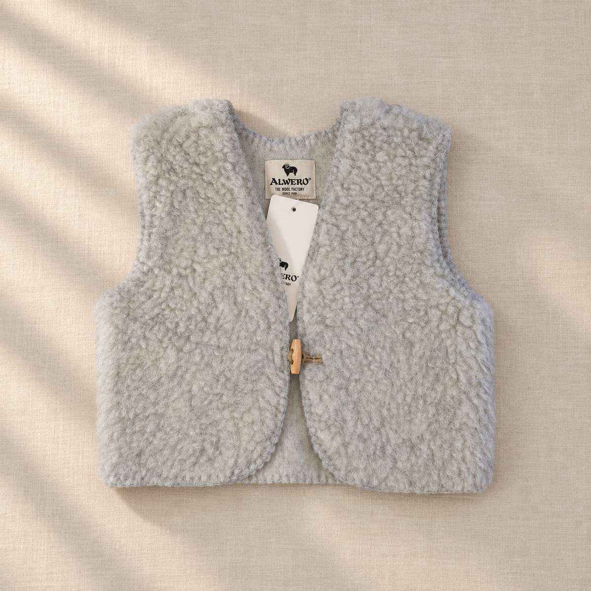 Alwero Wollen Bodywarmer Baby Thumbled | Outlet Lichtgrijs